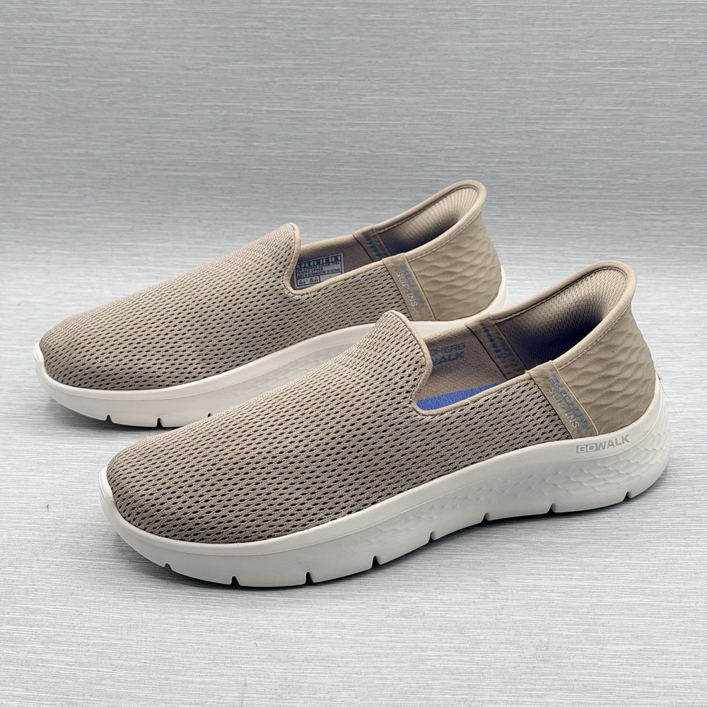 Skechers GOwalk Flex Women's 9 Loafers Taupe Lightweight Walking Shoes 124963